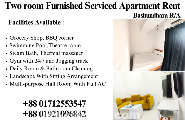 2 Room Furnished Serviced Apartment RENT in Bashundhara R/A.